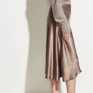 Vince Silk Midi Skirt Size L